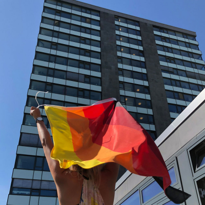 Deutschland Multicolor Flagge-Skyscraper